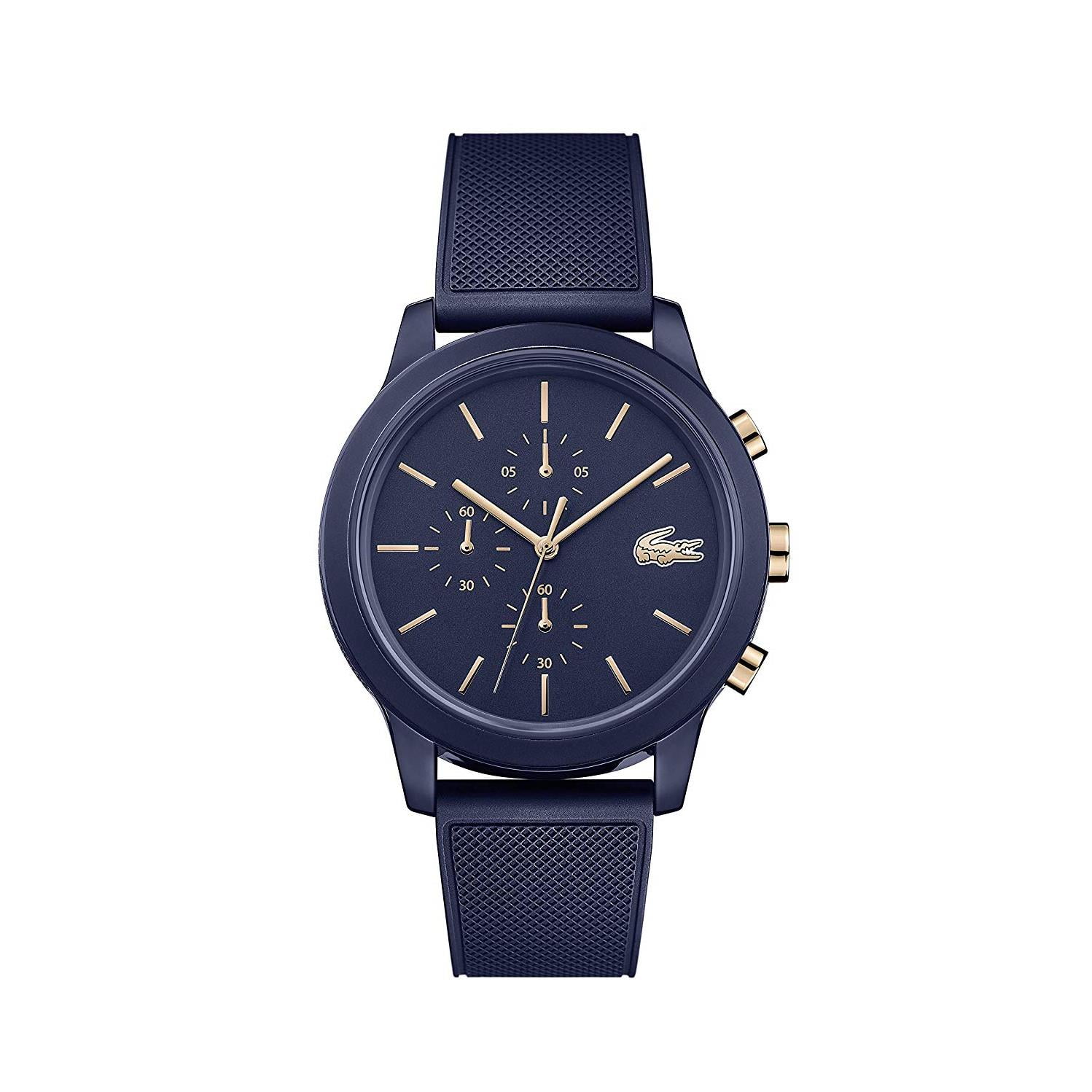 Men's lacoste 12.12 watch with blue silicone strap deals