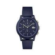 Lacoste Mens 44mm Blue Rubber Band Plastic Case Quartz Analog Watch 2011013