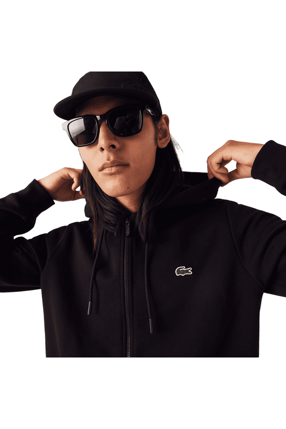 Men's Classic Zip Front Hoodie Black Size 7