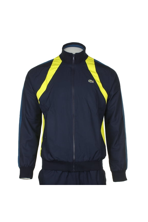Men's Color Blocked Tracksuit Jacket and Pants Set Blue Multi S