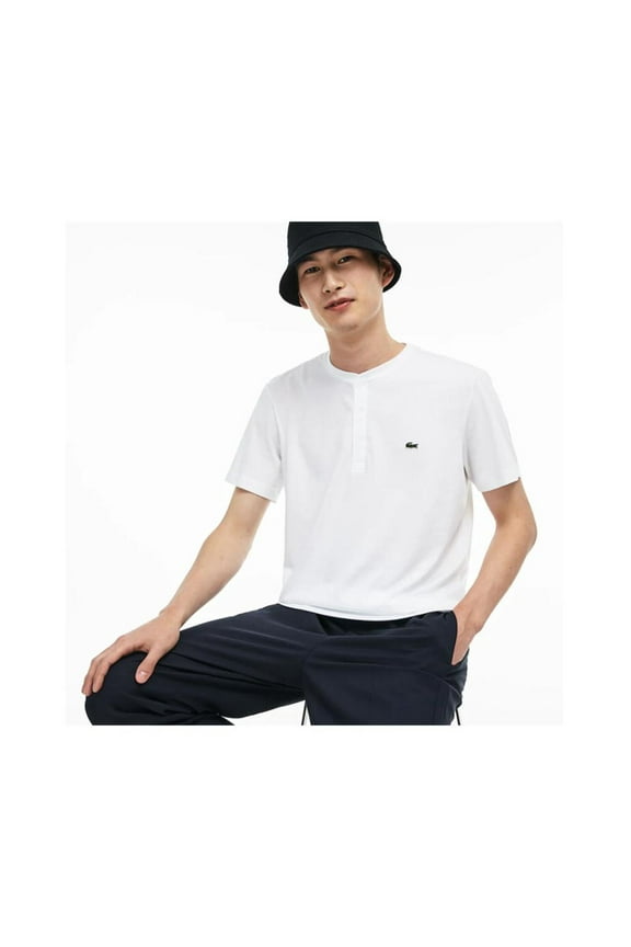 Men's Cotton Henley Neck Short Sleeve T-Shirt