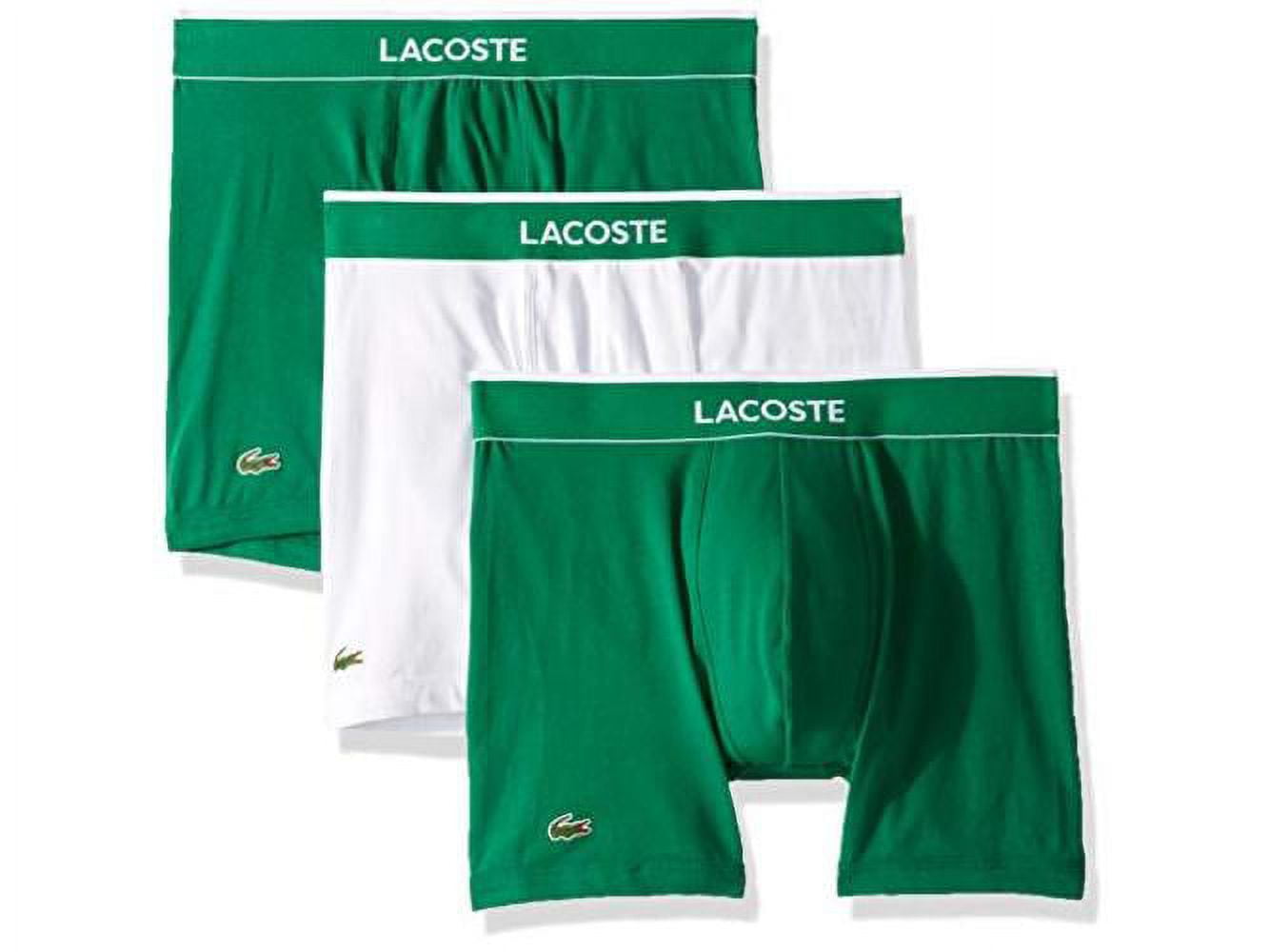 Lacoste Men's Cotton Stretch Boxer Brief Underwear,, Green, Size Large 