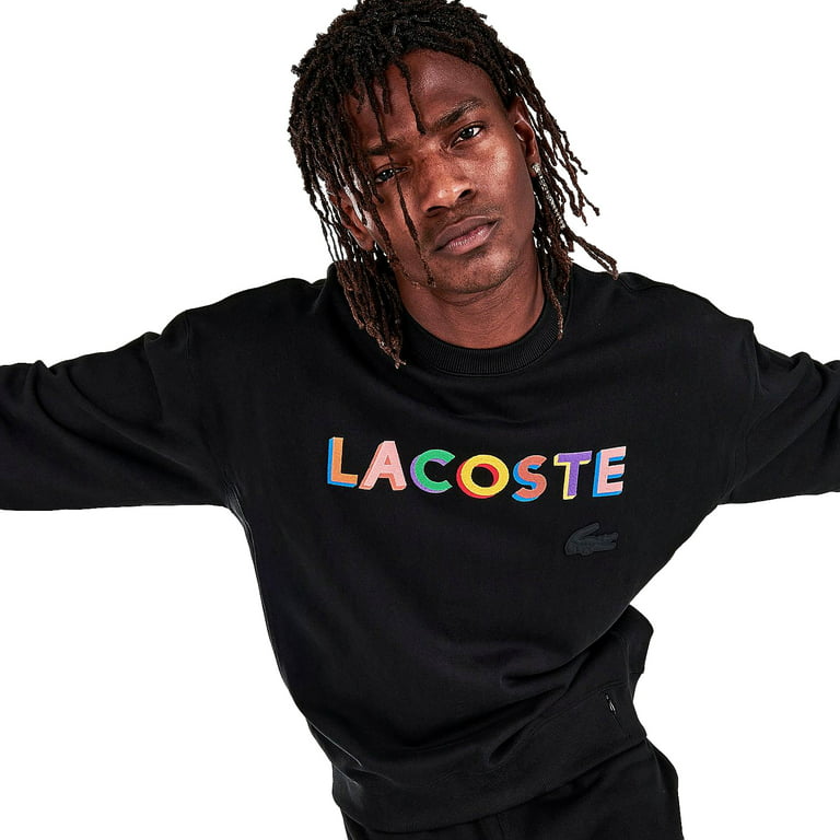 Black Lacoste Crew L) (Size Sweatshirt Men\'s sh7277-51-031