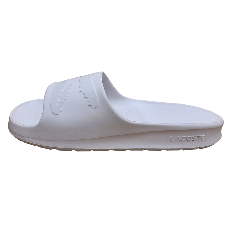 NEW LACOSTE men\'s croco 2.0 1122 2 slide sandals in white 3ffcb80c-bc30-4bcf-872f-  main image 3
