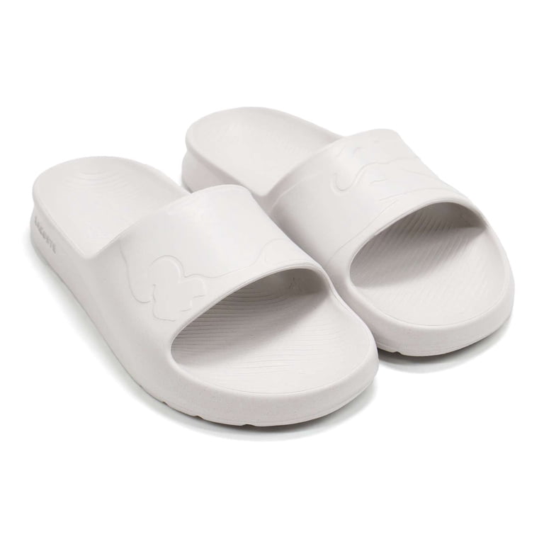 NEW LACOSTE men\'s croco 2.0 1122 2 slide sandals in white 3ffcb80c-bc30-4bcf-872f-  main image 2
