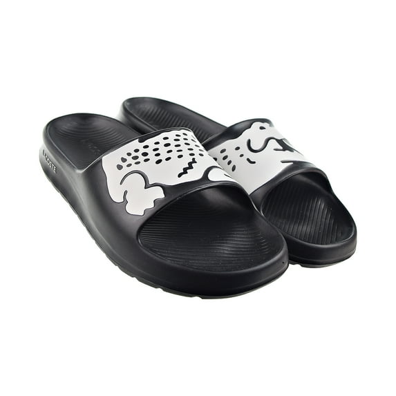 Men's Lacoste Croco 2.0 Synthetic Slides Black/White (7-41CMA0010 312) - 7