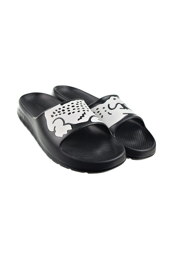 Men's Lacoste Croco 2.0 Synthetic Slides Black/White (7-41CMA0010 312) - 7