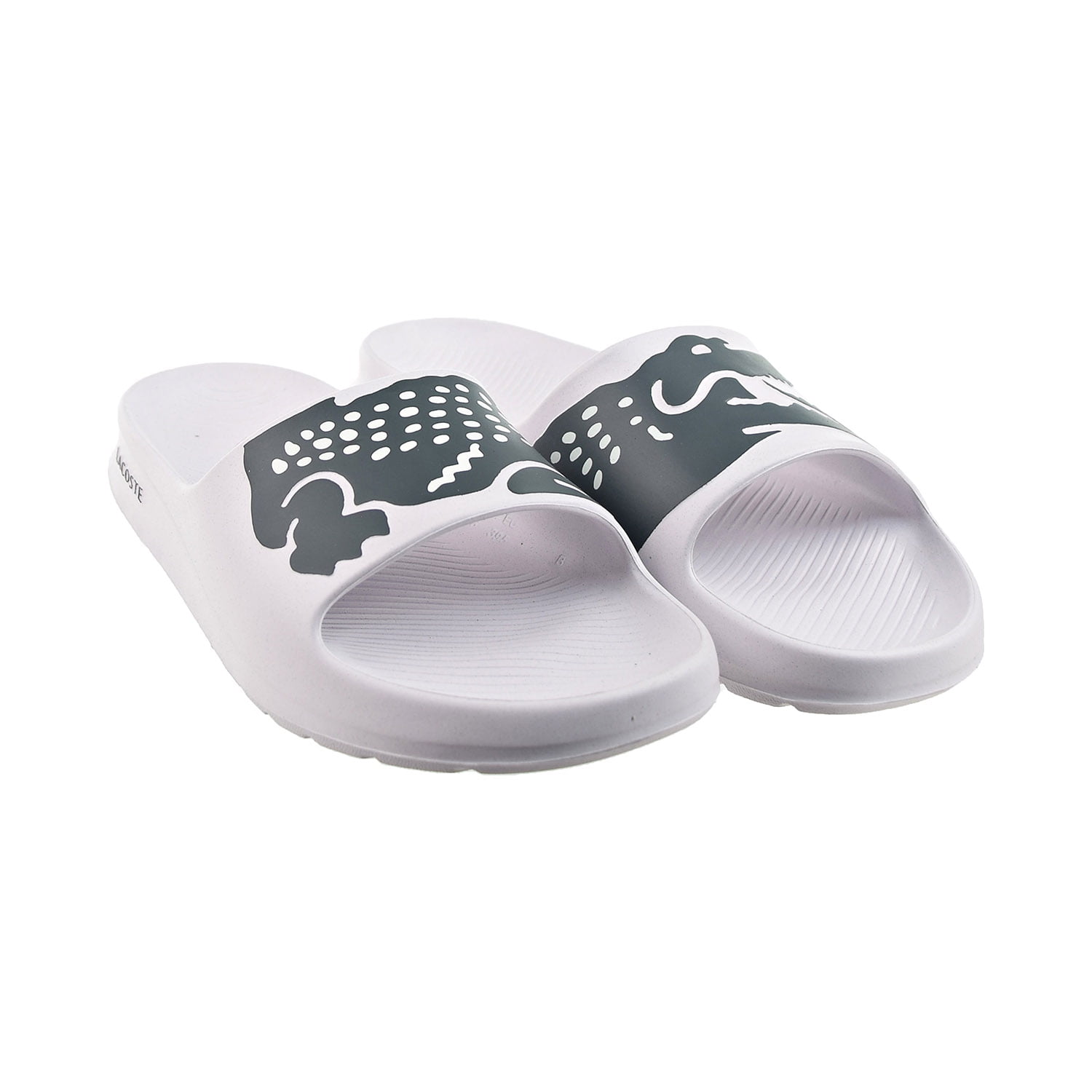 Lacoste Hommes Croco Slide Sandales, Blanc/Vert Maroc Ubuy