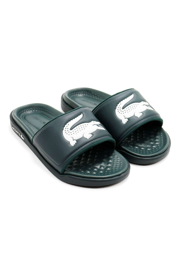 Men's Croco Dualiste 0922 1 Slide Sandals, Dark Green \ White,7 M US