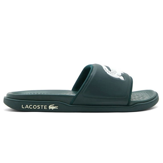 Lacoste Men's Croco Dualiste 0922 1 Slide Sandals, Dark Green \ White,8 M US