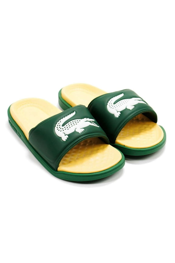 Men's Croco Dualiste 1122 2 Slide Sandals, Green \ Yellow,7 M US