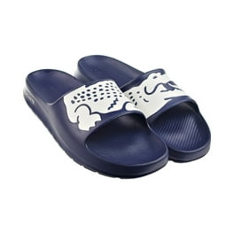 Men's Lacoste Croco 2.0 Synthetic Slides Black/White (7