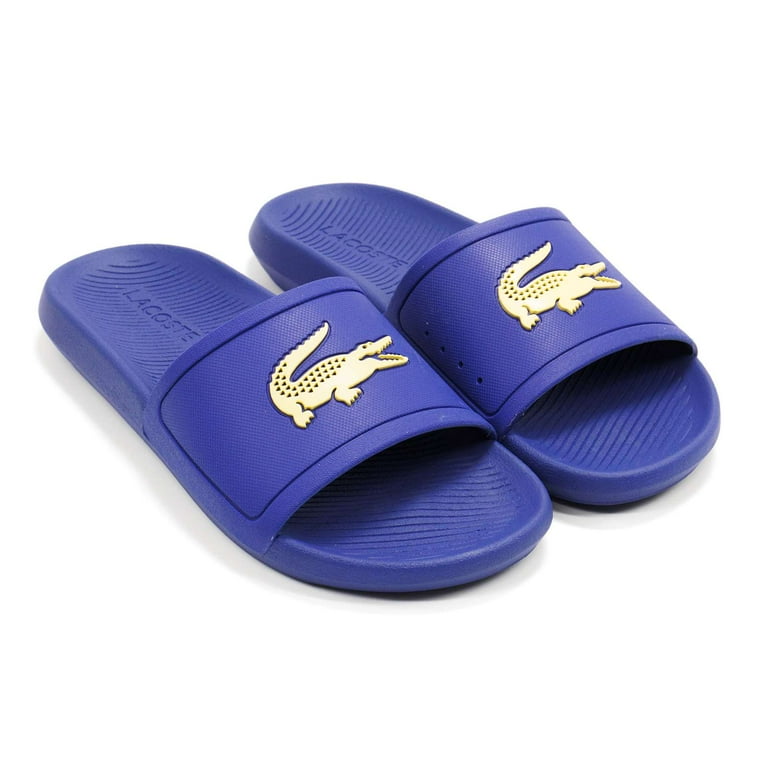 Lacoste Men s Croco Slide Sandals Navy Yellow 11 M US Walmart
