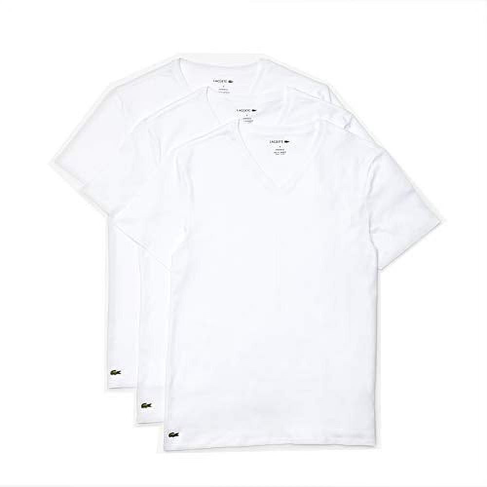 Lacoste Men's Essentials 3 Pack 100 Cotton Regular Fit VNeck TShirts