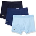 thumbnail image 1 of Lacoste Men's Essentials Classic 3-Pack Cotton Trunks, Blue \ Navy,XS - US, 1 of 3
