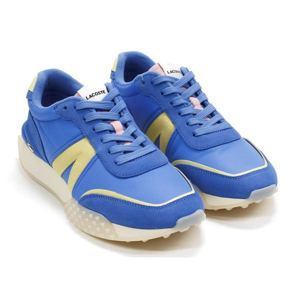 Lacoste Men's L-Spin Deluxe 0822 1 Sma Fashion Sneakers, Light Blue \ Yellow,7.5 M US