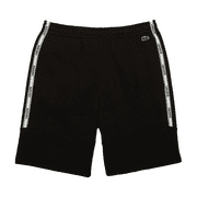Lacoste Men's Lettered Bands Fleece Bermuda Shorts Black/White gh1201-031