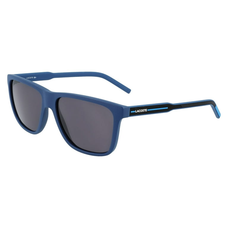 Lacoste Men's Matte Blue Steel-Tone Classic Soft Square Sport