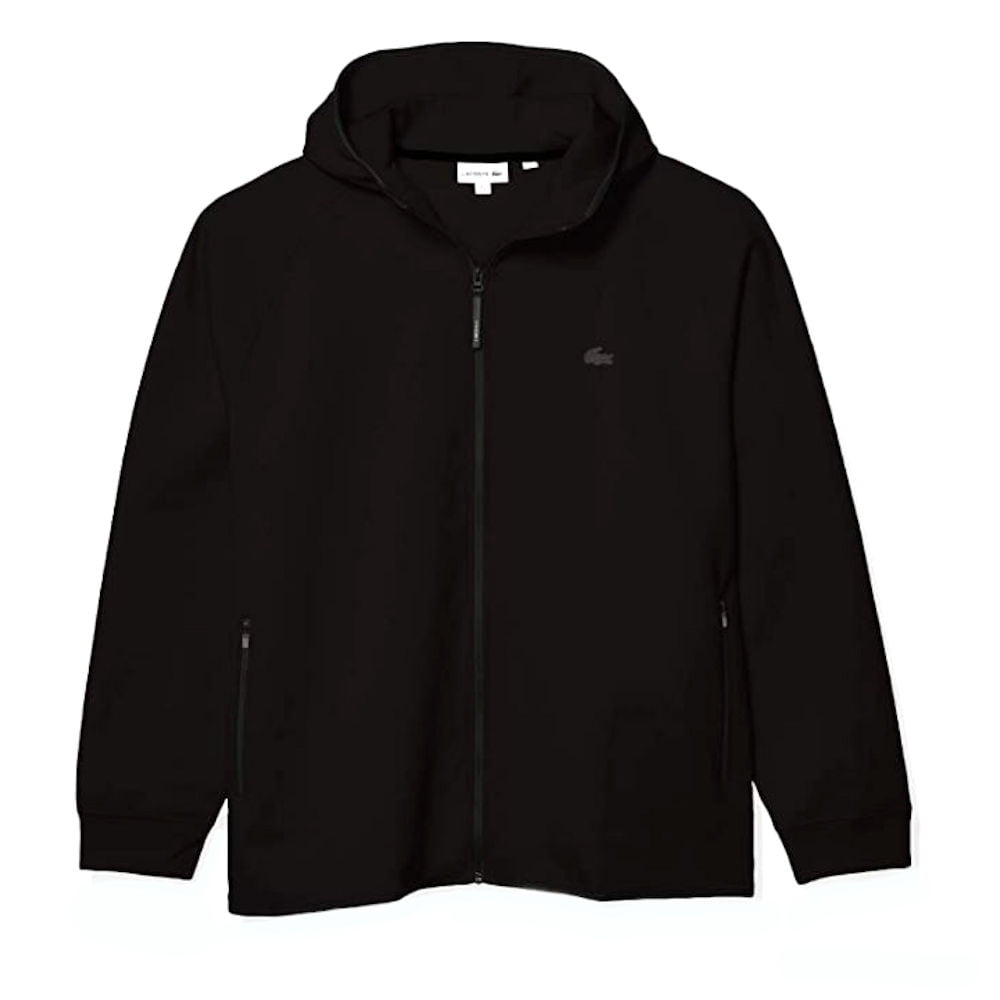 Lacoste Men's Motion Quick Dry Full Zip Hooded Sweatshirt Black