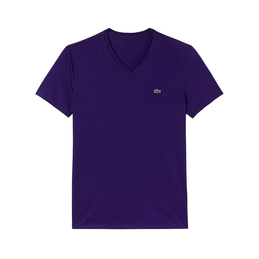 Lacoste Men's Pima Cotton Short Sleeve V Neck Athletic T-Shirt