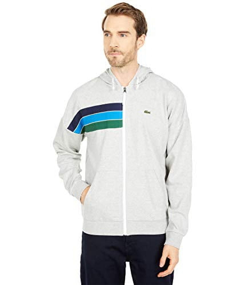 Lacoste Striped Zip Hooded Sweatshirt - Walmart.com