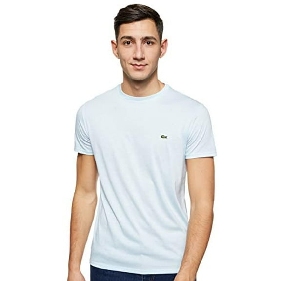Lacoste Men's Short Sleeve Crew Neck Pima Cotton Jersey T-shirt, Rill Light Blue, XXXXL