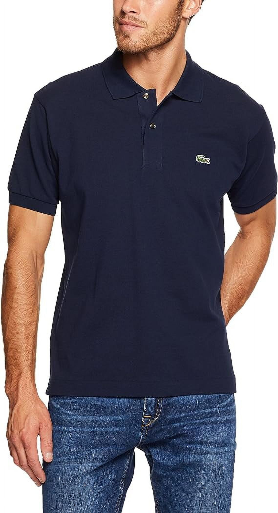 forslag Lederen vinkel Lacoste Men's Short Sleeve Pique L.12.12 Classic Fit Polo Shirt, Navy Blue,  9 - Walmart.com