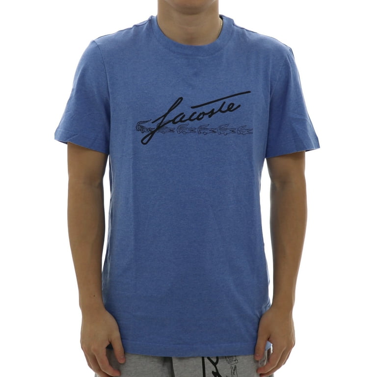Lacoste Men s Signature And Crocodile Print Crew Neck Cotton T