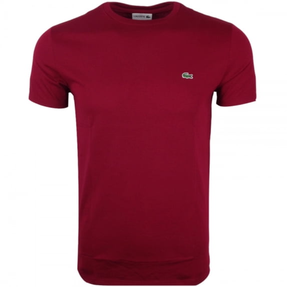 Lacoste Men's T-Shirt Pima Cotton Short Sleeve Athletic Crew Neck Casual Shirt Bordeaux L
