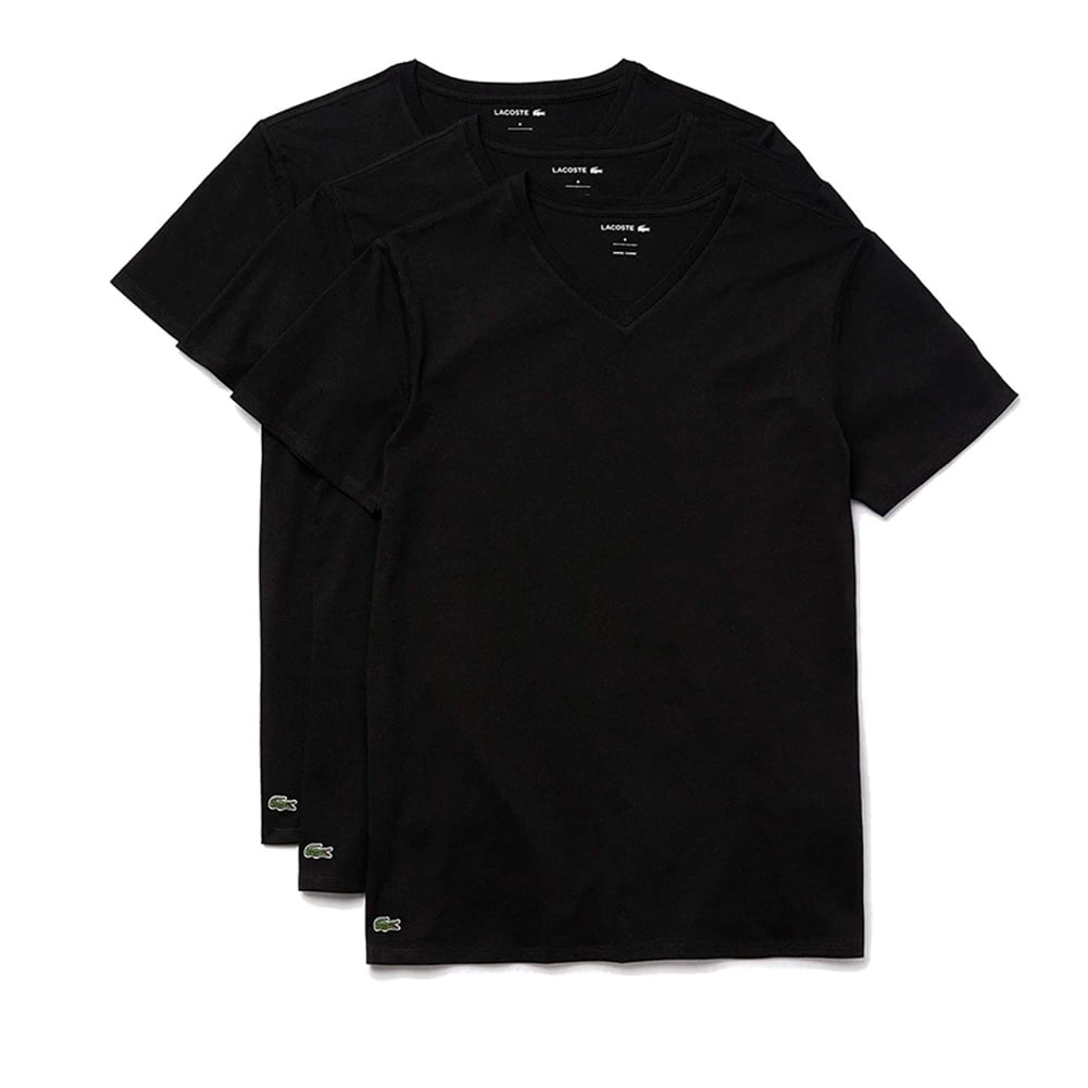 Lacoste Men's V-Neck Shirt 3 Pack Cotton Regular Fit Casual T