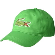 Lacoste Mens Big Croc Twill Adjustable Leather Strap Hat One Size Chervil Green
