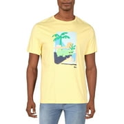 Lacoste Mens Crewneck Ribbed Trim Graphic T-Shirt