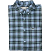 Lacoste Mens Flannel Plaid Button-Down Shirt
