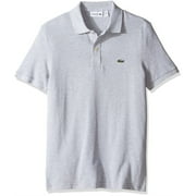 Lacoste Mens Classic Pique Slim Fit Short Sleeve Polo Shirt, Silver/Grey Chine, L