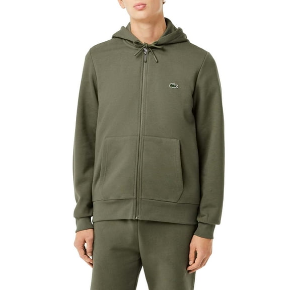Lacoste Mens Natural Cotton Full Zip Hoodie