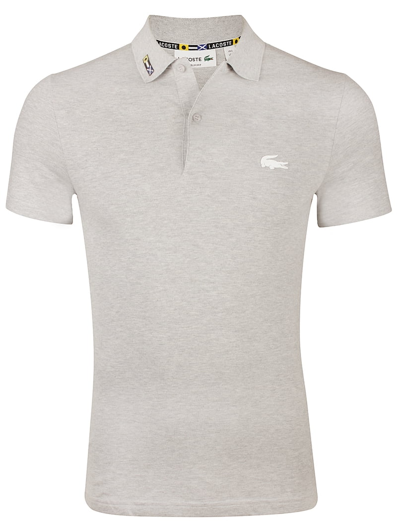 Lacoste Mens Rubber Crocodile Pique Polo in Silver Chine - Walmart.com