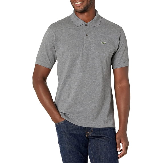 Lacoste Mens Short Sleeve Chine Pique Polo Medium Heather Lead