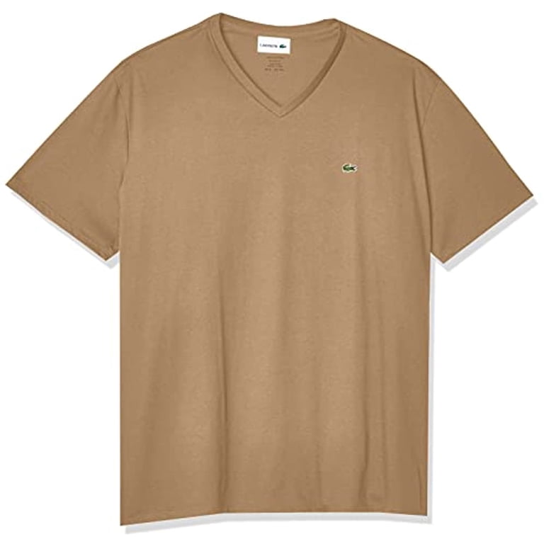 Lacoste Mens Short Sleeve V-Neck Pima Cotton Jersey T-Shirt T