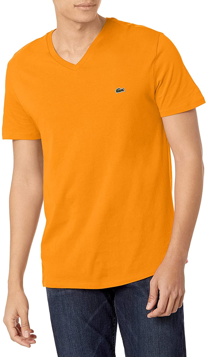 Lacoste Mens Short Sleeve V-Neck Pima Cotton Jersey T-Shirt