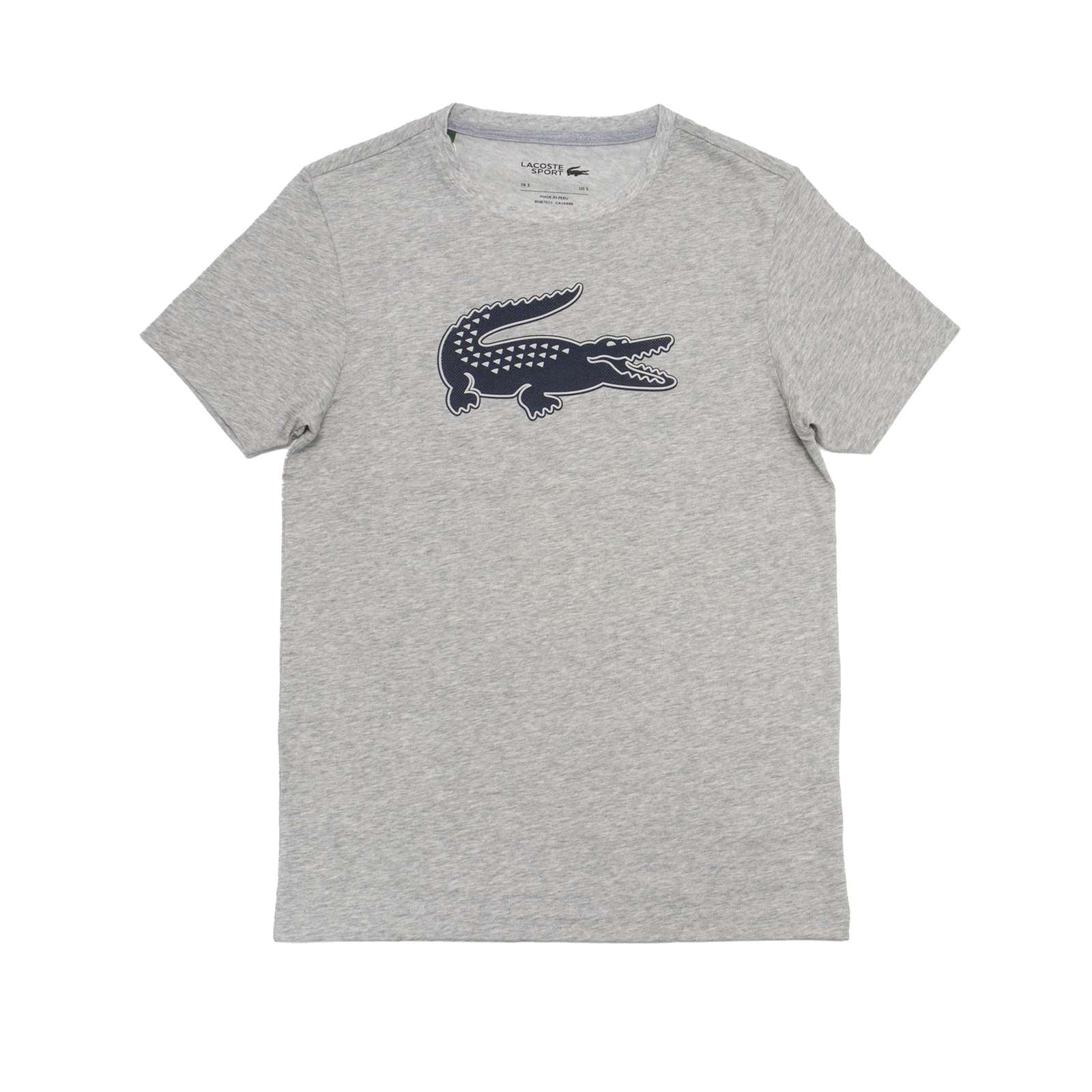 Lacoste Mens Sport Technical Jersey Graphic T-Shirt X-Large Silver