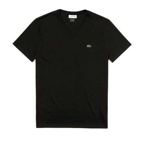 Lacoste Mens V-neck Pima Cotton Jersey T-shirt Black TH6710 031