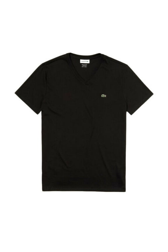 Mens V-neck Pima Cotton Jersey T-shirt Black TH6710 031
