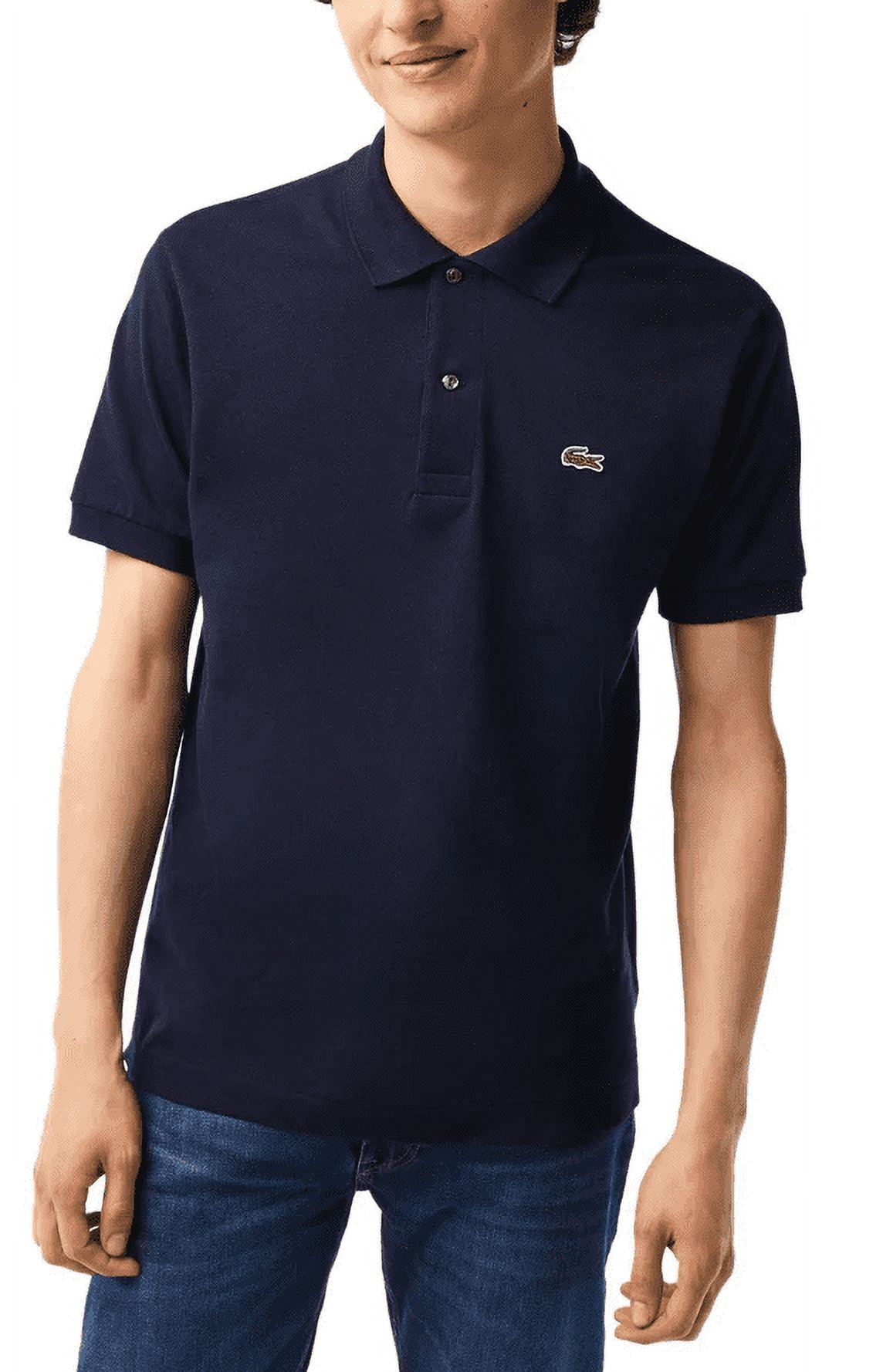 Lacoste NAVY Men\'s Polo Fashion BLUE Cotton Shirt, US Classic Pique 2X-Large