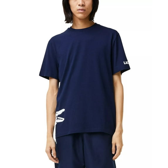 Lacoste NAVY Men's Contrast Croc Logo Graphic T-Shirt, US X-Large