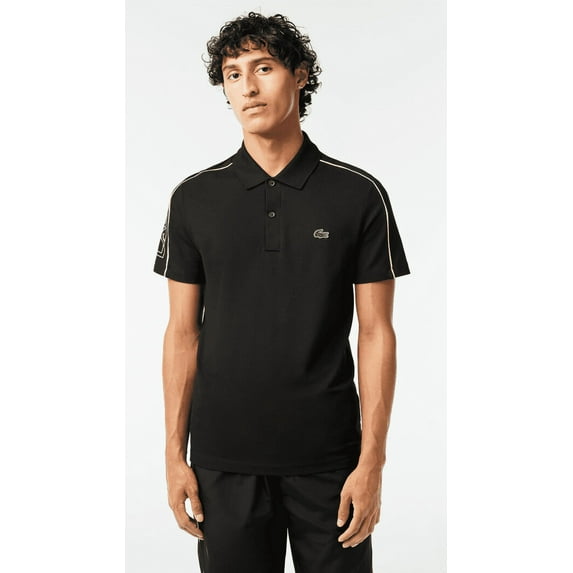 Lacoste NOIR/LIMEIRA Men's Colorblocked Polo Shirt, US Large