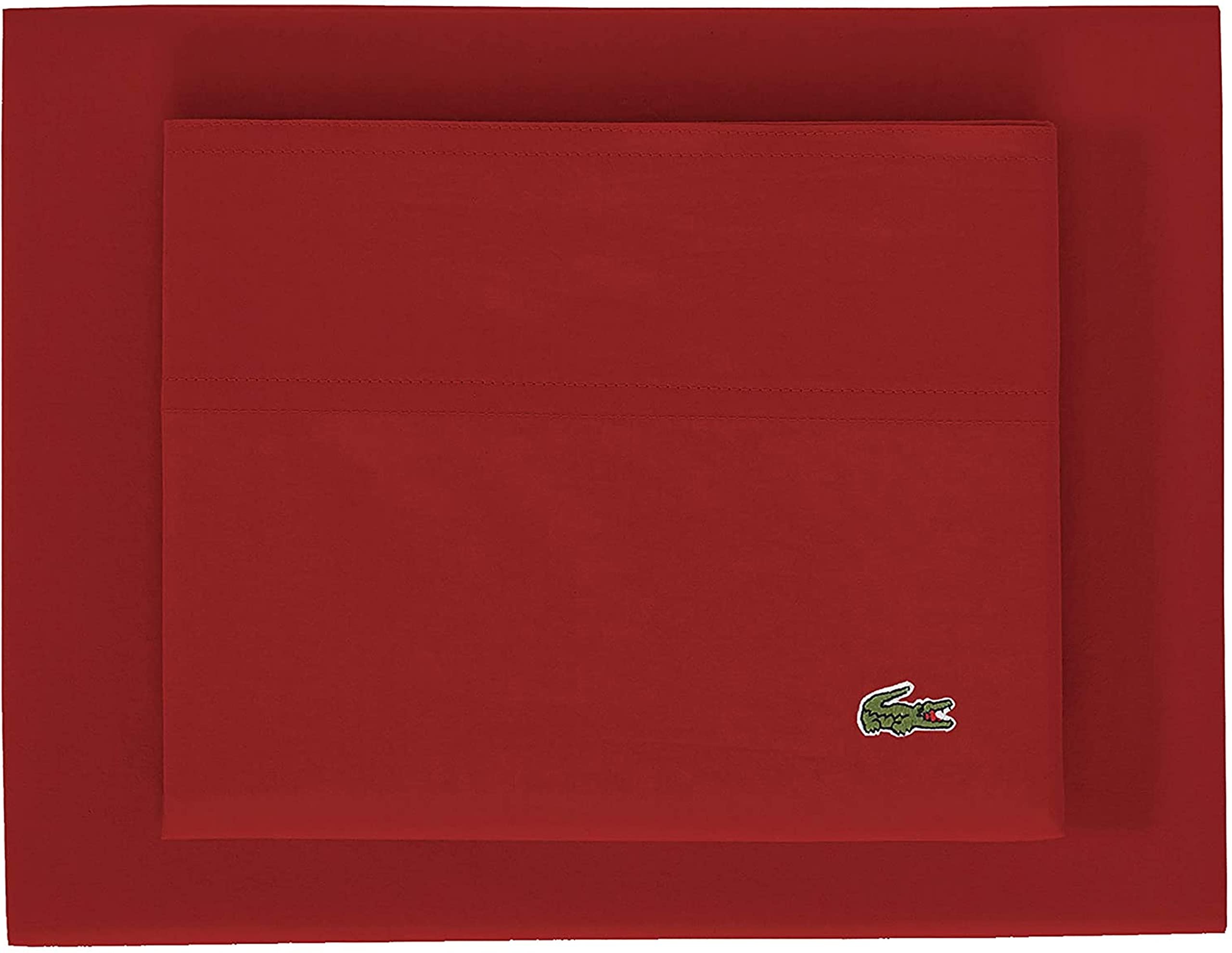 Lacoste  Percale 220 Thread Count 100% Cotton Sheet Set Chili Pepper - Twin
