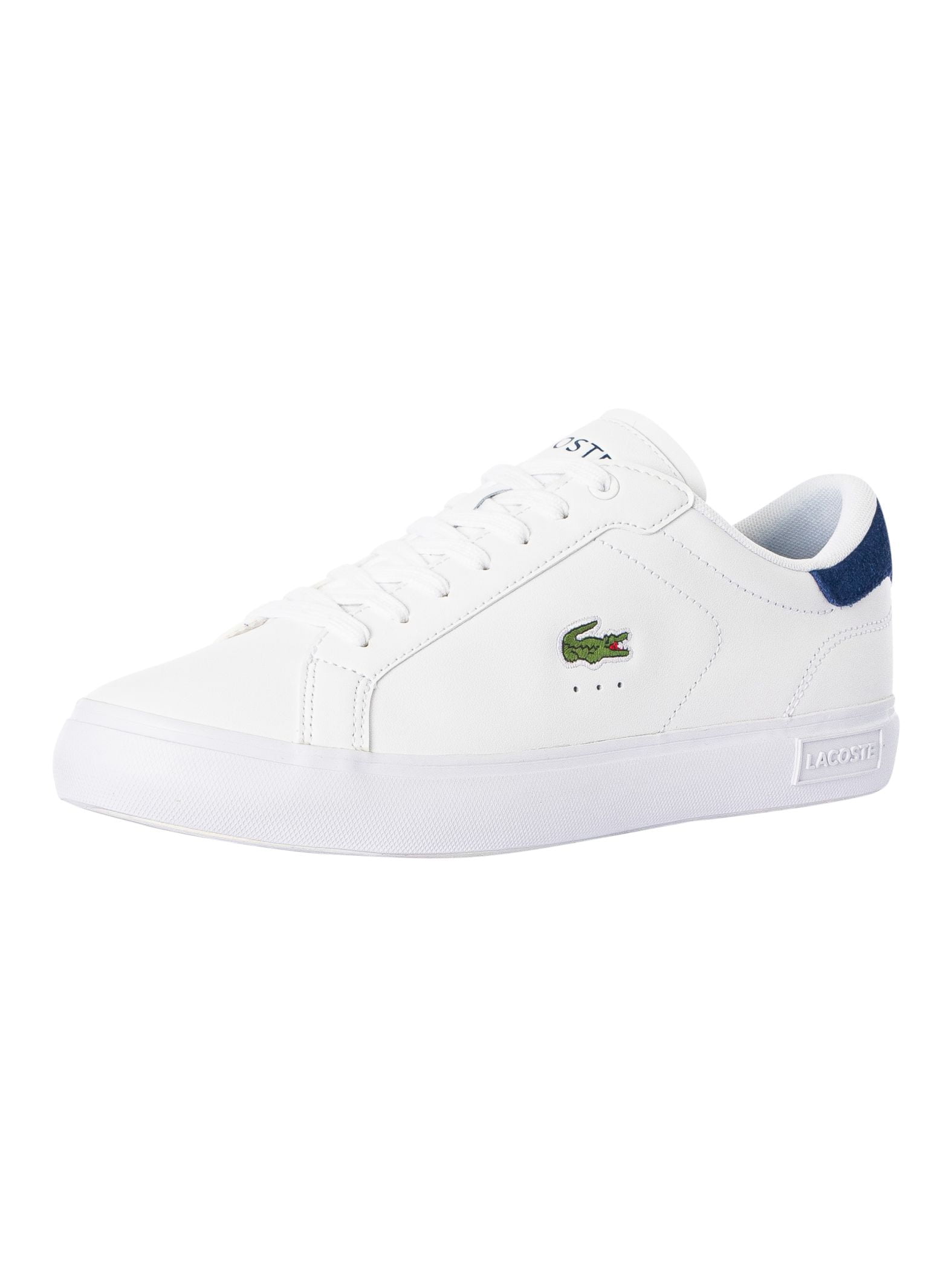 Lacoste Powercourt 224 1 SMA Leather Trainers, White - Walmart.com