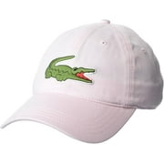 Lacoste RK9871 51 T03 Flamingo Pink Solid Big Croc Design Organic Cotton Twill Adjustable Strap Mens Cap