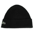 thumbnail image 1 of Lacoste Ribbed Wool Beanie - Black, 1 of 3