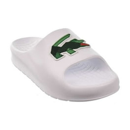 LACOSTE Men's White Croco Slide Sandal, 10